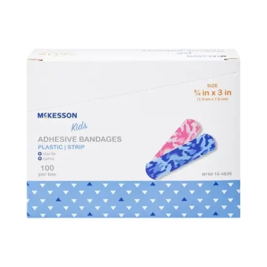 McKesson Kids Adhesive Strip Bandages, Camo Design, 100 Count, 1 Pack image {2}