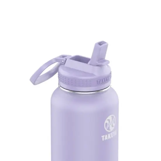 Takeya Actives 32oz Stainless Steel Water Bottle with Straw Lid - Lavender Field image {1}