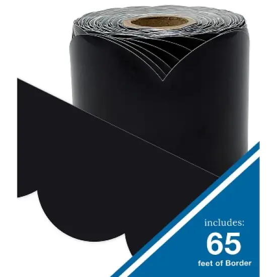 Carson Dellosa Education Black Rolled Scalloped Bulletin Board Borders, 65 Feet Per Roll, Pack of 3 image {3}