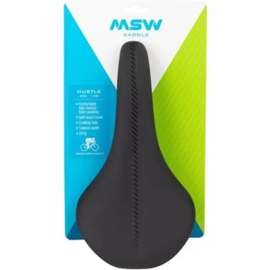 MSW SDL-148 Hustle Performance Saddle - Black Comfortable, High-Density Foam image {5}