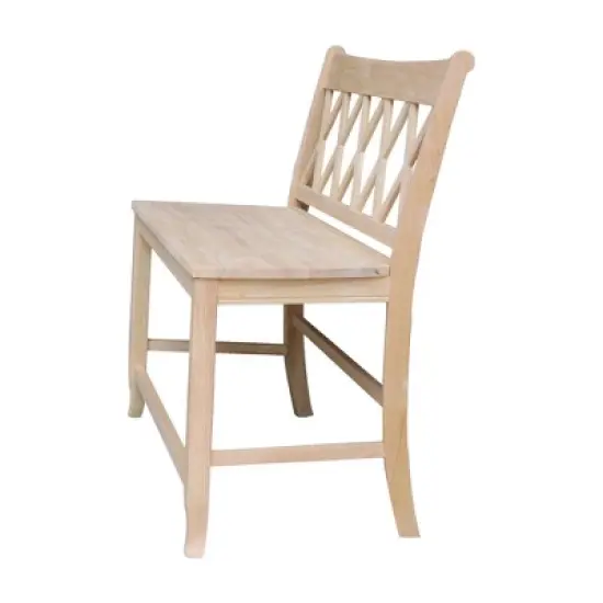 24" Double X Back Bench Seat Height Unfinished - International Concepts image {3}