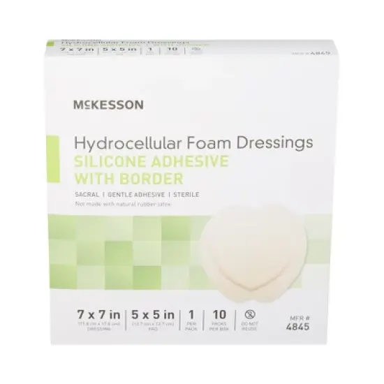 McKesson Foam Dressing 7 x 7" Sacral with Border Film Backing image {1}