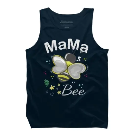 Men's Design By Humans Mama Bee Floral Pattern By Aminemangaka1 Tank Top image {5}