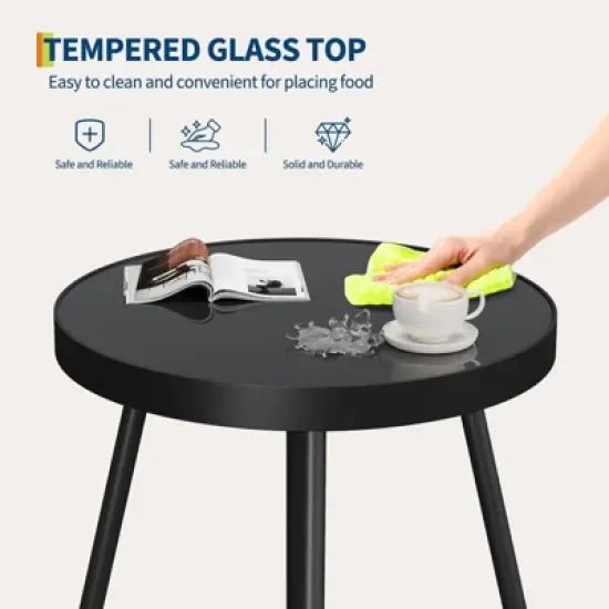 Garnee 3 Pieces Patio Bistro Set, Outdoor Wicker Set with Coffee Table, All-Weather Rattan Balcony Furniture for 3 with Table & Cushions image {4}