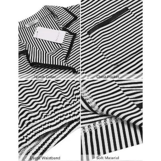 Ekouaer Women's Pajama Sets 2 Piece Short Sleeve Button Down Tops and Pants Pj Set V Neck Sleepwear Loungewear Chest Pocket image {8}