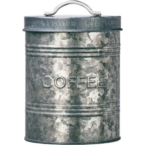 Amici Home Rustic Kitchen Coffee, Sugar, and Bread Relief Galvanized Metal Storage Canister, Food Safe, Set of 3, 76 & 288 Ounce image {6}