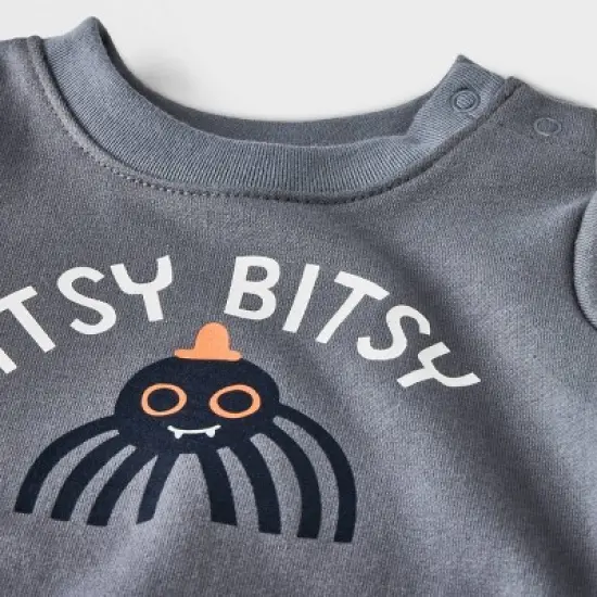Baby 2pc 'Itsy Bitsy' Sweatshirt & Bottom Set - Cat & Jack&trade; Gray image {2}