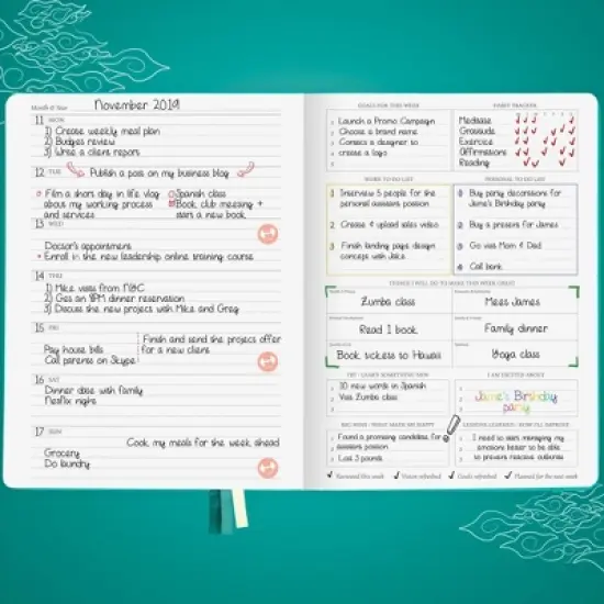 Undated Planner PRO Weekly 7"x10" Viridian Green - Legend Planner image {3}