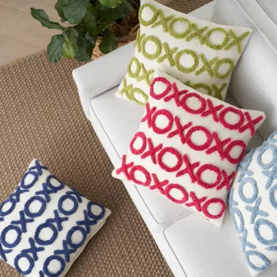 18"x18" Life Styles Tufted 'XOXO' Square Throw Pillow - Mina Victory image {1}