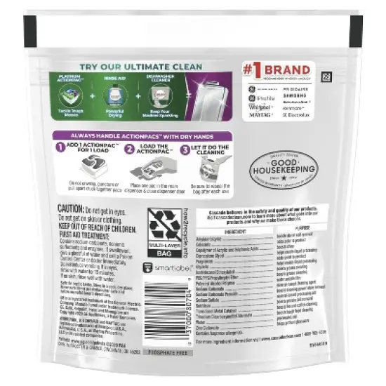 Cascade Platinum ActionPacs Dishwasher Detergents - Fresh Scent image {5}