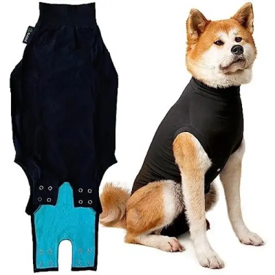 Suitical Recovery Suit for Dogs with Click Up System - Black image {10}