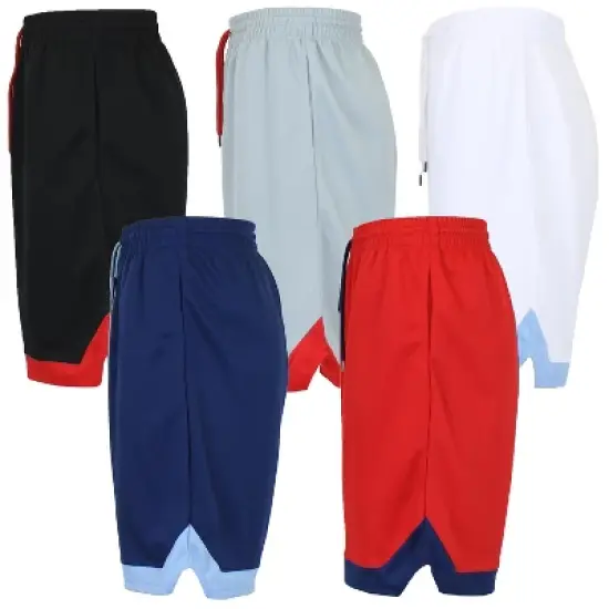 Jump Start Men's Premium Active Moisture Wicking Workout  Mesh Shorts With Trim image {1}