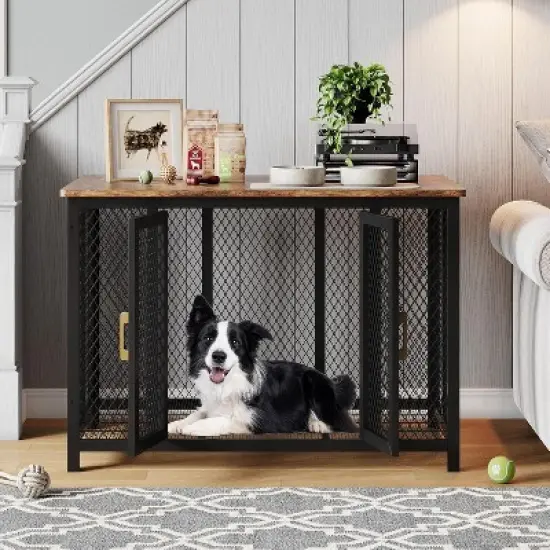 Heavy Duty Dog Crate, Convenient Top Opening, Dogs Kennel for Medium to Large Pet, Multi-Purpose Dog Crate Side Table with Storage, Easy Assembly image {2}
