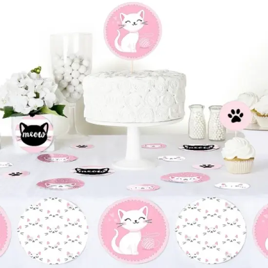 Big Dot of Happiness Purr-fect Kitty Cat - Kitten Meow Baby Shower or Birthday Party Giant Circle Confetti - Party D&eacute;cor - Large Confetti 27 Count image {4}