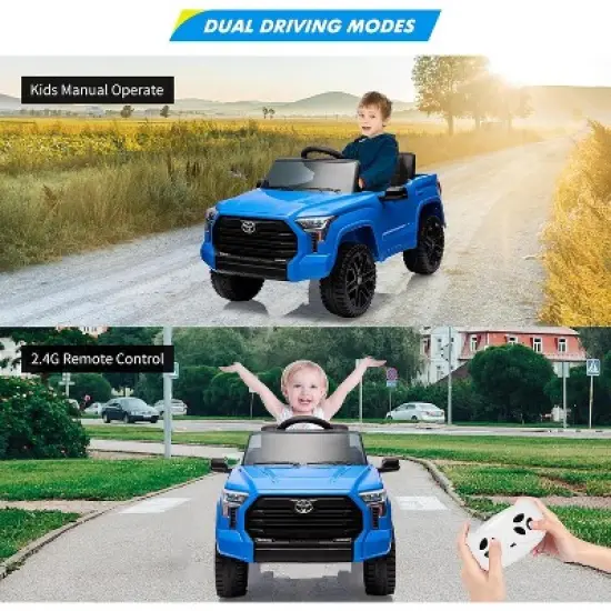 12V Licensed Toyota Tundra Kids Electric Truck, Battery-Powered Off-Road Ride-On Car with Remote Control, 3 Speeds, LED Lights, MP3, Ages 3-6 image {5}