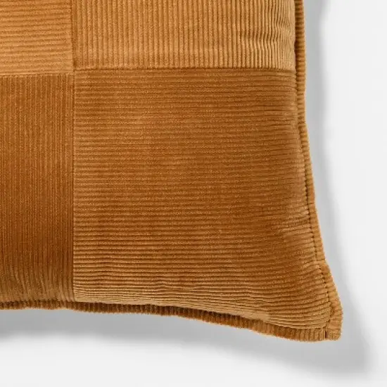 Square Pieced Corduroy Pillow Rust - Threshold designed with Studio McGee image {1}
