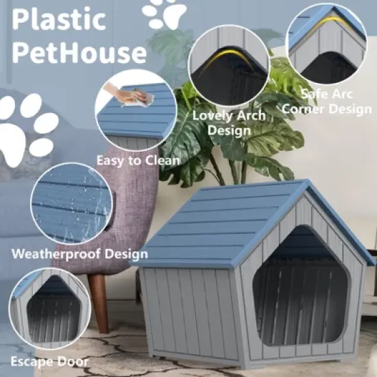 Kumasinova 23" Cat House and Outdoor Cat Shelter with Weatherproof Design,Cat Hideaway for Indoor&Outdoor Use,Durable Cat Furniture for All Seasons image {4}