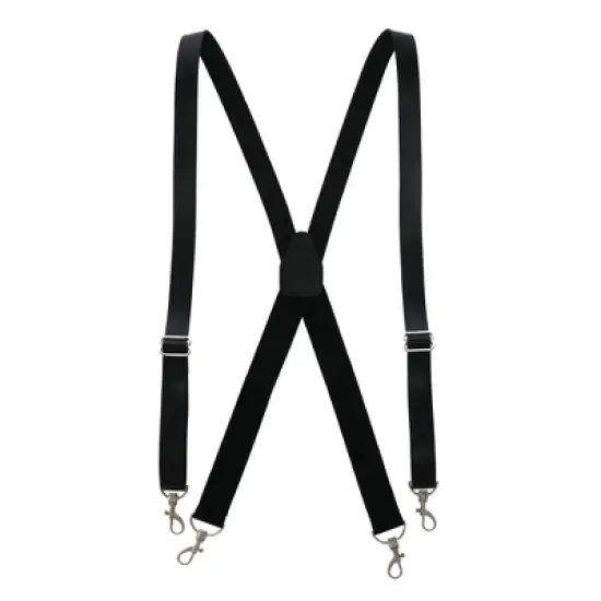 CTM Men's Big & Tall Smooth Coated Leather Suspenders with Metal Swivel Hook End image {4}