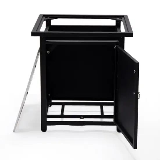 LeisureMod Walbrooke Patio Square Fire Pit and Tank Holder image {12}