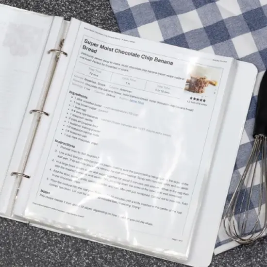 AuldHome Design White Enamelware Cookbook Binder, Replacement Cover for Classic 3-Ring Binder Cookbook / Recipe Holder image {1}