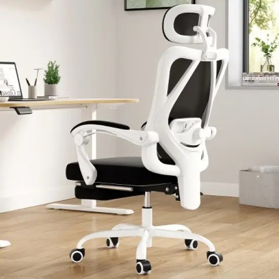 GlasFlength Task and Office Chairs with Support Armrest，Ergonomic, Adjustable，Computer Chair and Gaming Chair, Black, 24"*24.8"*45" image {2}