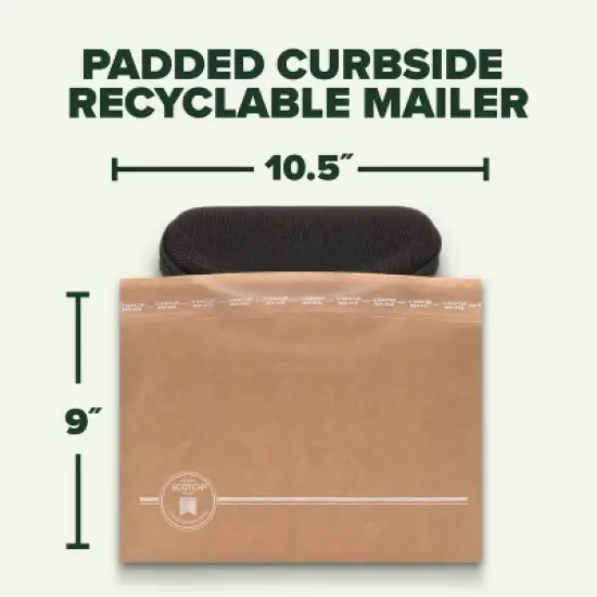 Scotch 9"x10.5" Curbside Recyclable Mailer Size 2: Padded Shipping Envelope, Self-Adhesive, Tan image {2}
