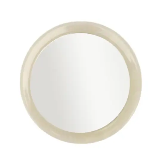 Unique Bargains Durable Round Handheld Makeup Mirror 1 Pc image {3}