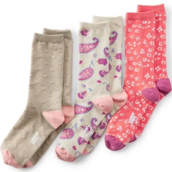 Lands' End Women's 3-Pack Seamless Pattern Crew Socks image {4}