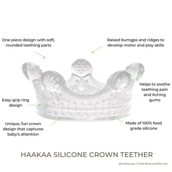 Haakaa Silicone Crown Teether - Clear image {2}