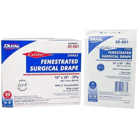 Dukal 20-001 Surgical Drape Sheets 18 in. x 26 in. Sterile (Box of 50) image {4}