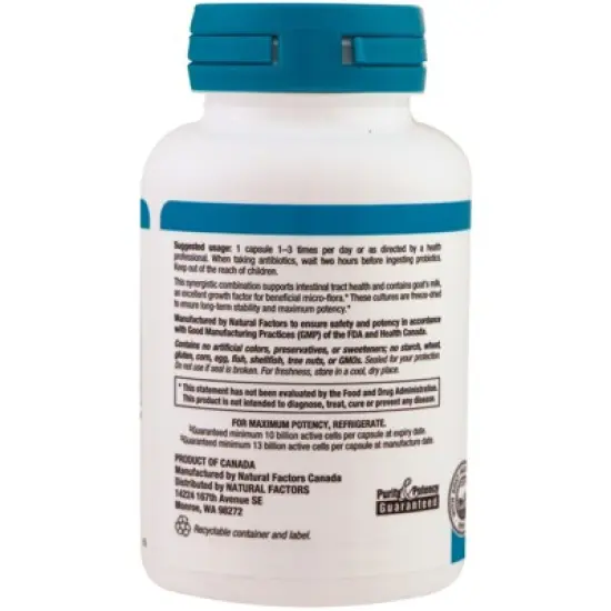 Natural Factors Acidophilus & Bifidus, Double Strength, 10 Billion CFU, 90 Capsules image {2}