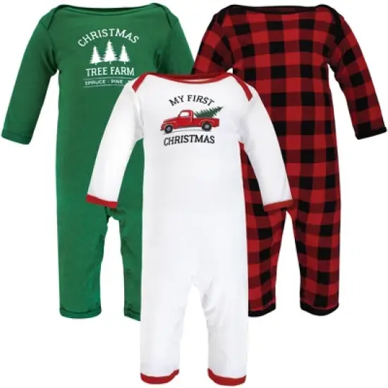 Hudson Baby Unisex Baby Cotton Coveralls, Christmas Tree image {10}