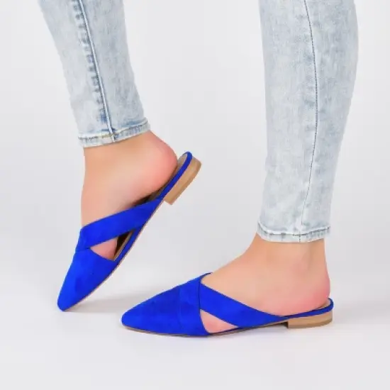 Journee Collection Womens Gerda Slip On Almond Toe Mules Flats image {8}