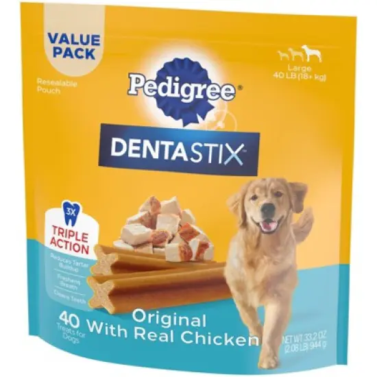 Pedigree Dentastix Original Large Dental Chicken Dental Dog Treats - 40ct image {3}