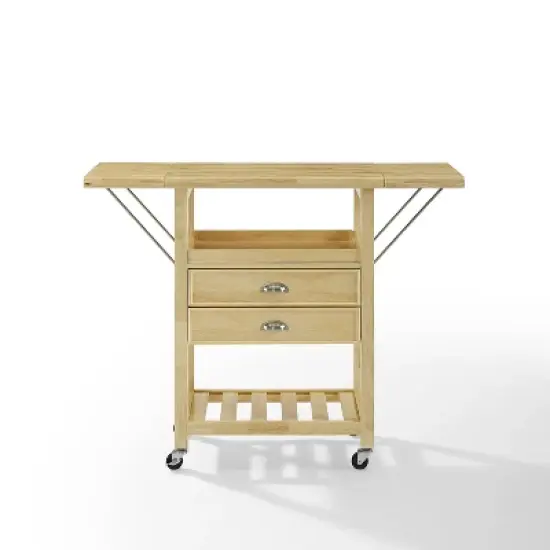 Bristol Double Drop Leaf Kitchen Cart Natural - Crosley image {2}