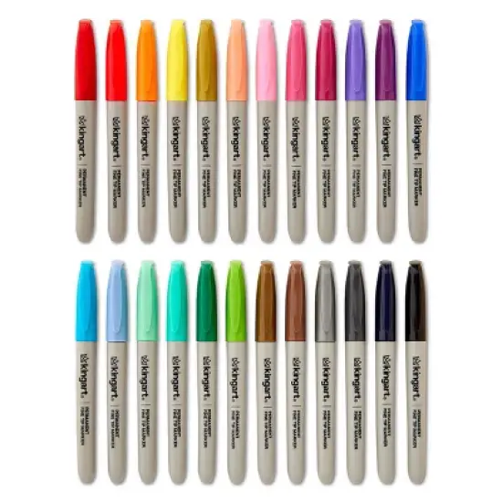 KINGART Permanent Fine Tip Markers 24 Colors image {9}