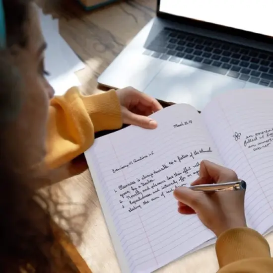 Manaloom Wide Ruled Composition Notebooks &ndash; 100 Sheets, 9.75" x 7.5", Sewn Binding &ndash; Durable Colorful Notebooks for School, Work, Journaling image {4}