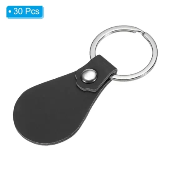 Unique Bargains PU Leather DIY Keychain Key Fob Kit with Key Rings 30 Pcs image {2}