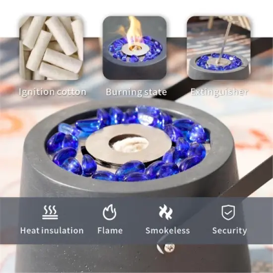 Moda Furnishings 9.8 In. Smokeless Outdoor Tabletop Citronella Oil Fireplace image {8}