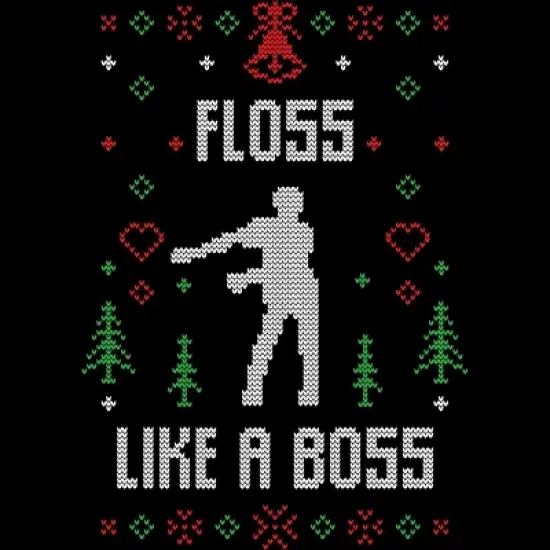 Women's Design By Humans Floss Like A Boss Ugly Christmas Sweater By shirtpublic Racerback Tank Top image {1}