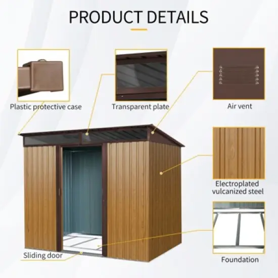 CAVINAS Multi-Functional Outdoor Storage Shed with Lockable Sliding Doors and Transparent plate image {1}