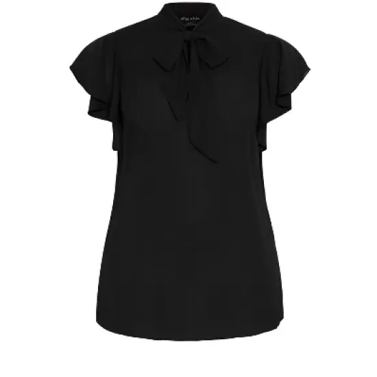 Women's Plus Size Aria Top - black | CITY CHIC image {2}