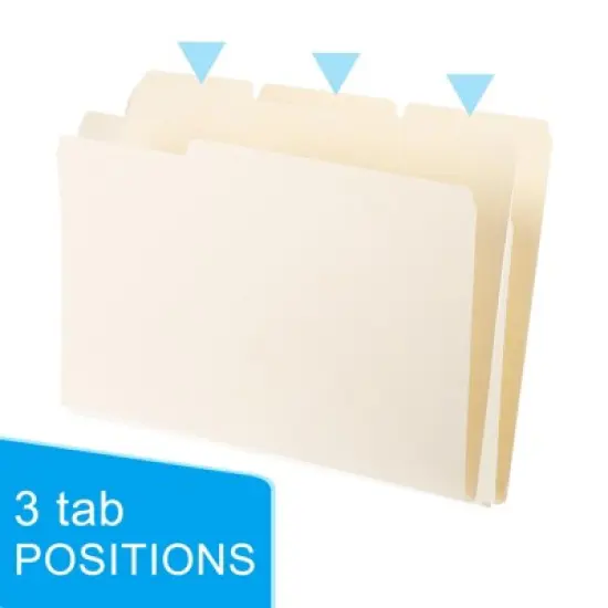 Unique Bargains Classroom Home Office Paperwork Manila 1/3 Cut Tab Letter Size File Folders image {2}