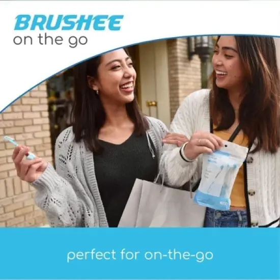 Brushee 4-in-1 (Paste + Brush + Floss + Pick) Disposable Prepasted Travel Toothbrush image {4}