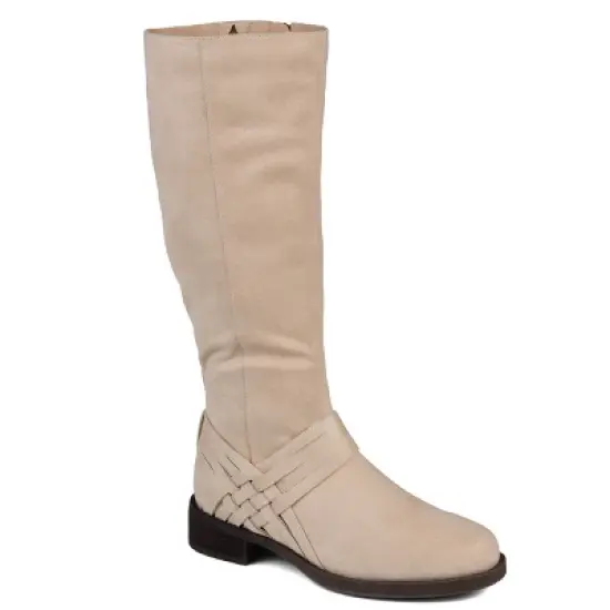 Journee Collection Womens Meg Wide Calf Stacked Heel Riding Boots image {12}