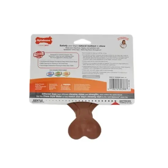 Nylabone Power Chew Wishbone Dog Chew Toy Bison Flavor- Regular image {2}