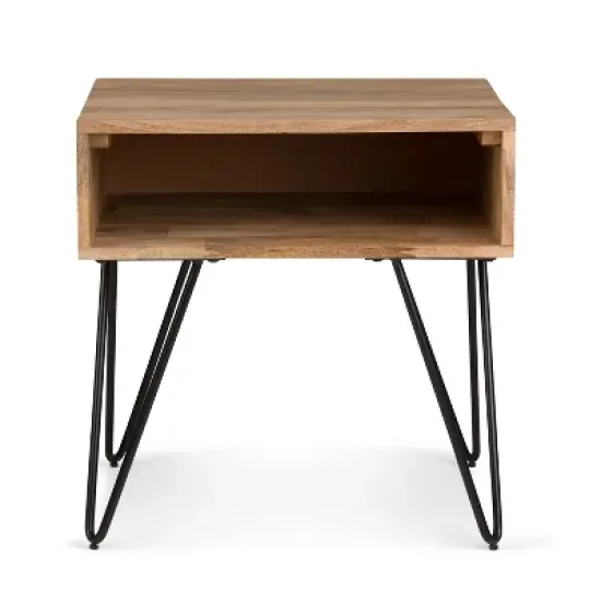 22" Moreno Solid Mango Wood End Table Natural - WyndenHall image {2}