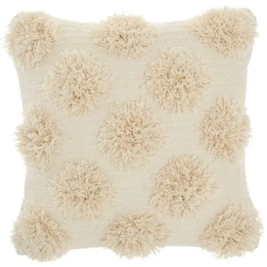 18"x18" Life Styles Tufted Pom Poms Square Throw Pillow - Mina Victory image {7}