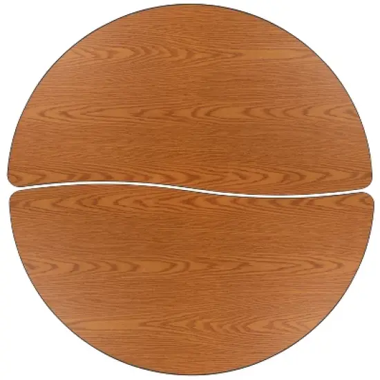 Emma and Oliver 2 Piece 47.5" Circle Collaborative Grey Kids Adjustable Activity Table Set image {6}