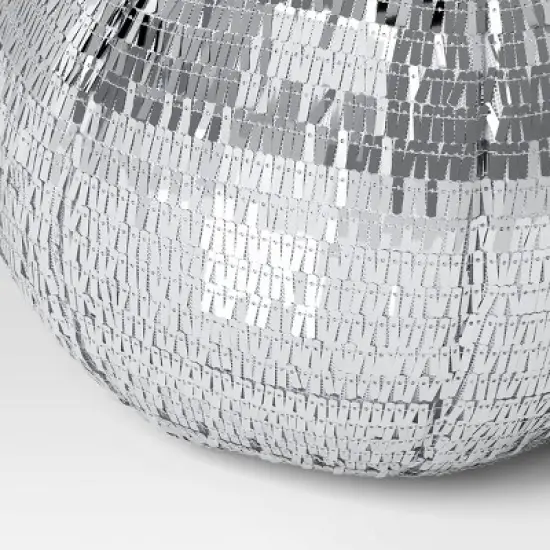 11"x13" Christmas 3D Disco Ball Shape Pillow with Silver Sequins - Wondershop&trade; image {3}